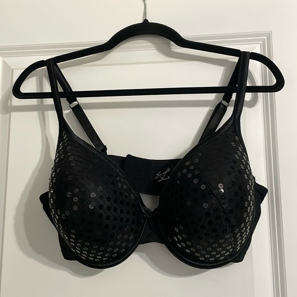 Sexy Nights Black Sequin Bra Size 40C - Picture 1 of 7